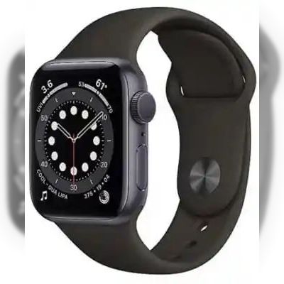 Apple Watch Series 6 40mm Space Gray Aluminum Case with Black Sport Band (MG133)